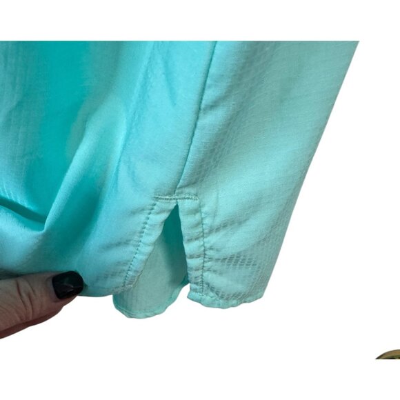 Men's Outdoor Fishing Shirt XL West FL Embroidered By Hilton Turquoise With Me - Picture 7 of 8